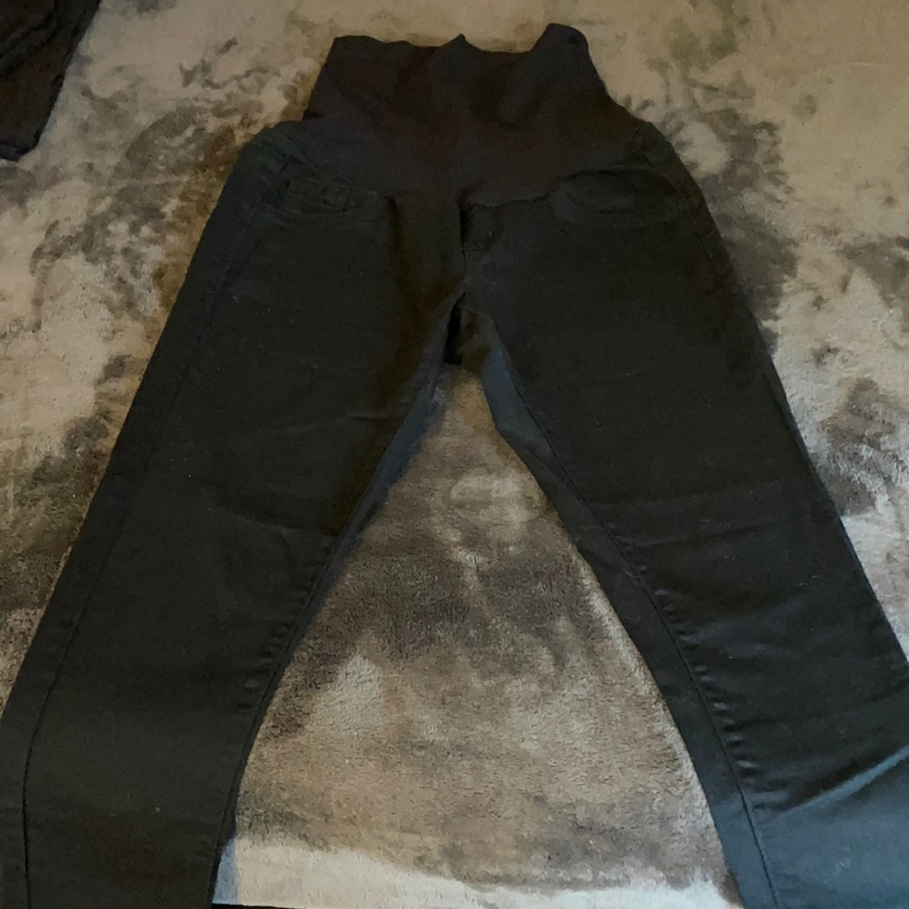 Black jean maternity jeggings shirt size petite m